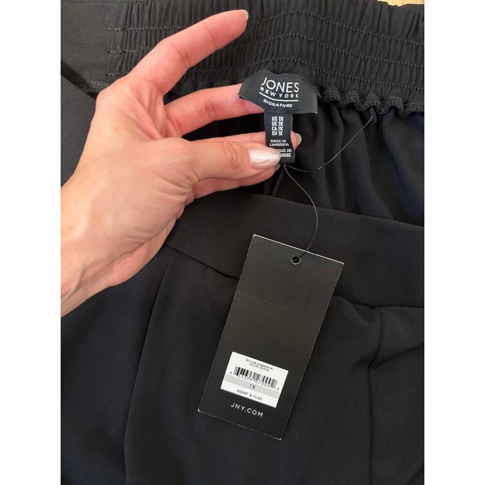 Jones New York Women's Black Wide Leg Cropped Pants Culottes Plus 1X - Picture 9 of 10